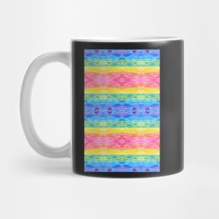 Happy and Bright Watercolor Tropical Rainbow Stripes Mug